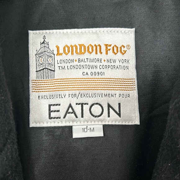 LONDON FOG - pure virgin wool winter coat black size 10 men - Picture 2 of 7